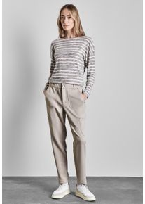 Street One Damen Cargohose, beige, casual, Gr. 36, unifarben, Stoff, 92% Polyester, 8% Elasthan, Hosen, mit Stretchanteil