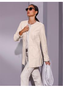Mainpol Damen Lederblazer "Lammnappa-Lederblazer", beige, Gr. 38, 100% Lammnappaleder, Blazer