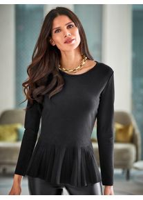 Heine Damen Rundhalspullover "Pullover", schwarz, Gr. 42, unifarben, 70% Viskose, 30% Polyamid, Pullover