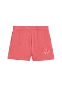 Puma Kinder Sporthose "Essentials Script Shorts Mädchen"peach frost rot, Gr. 140, bedruckt, Obermaterial: 68% Baumwolle, 32% Polyester;