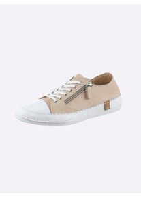 Andrea Conti Damen Sneaker, Gr. 37, beige, Leder, Rindsleder, Glattleder, modisch, Schuhe