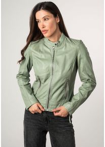 Mauritius Damen Lederjacke "MWFilla", grün, modisch, Gr. M, unifarben, Obermaterial: 100% Schafsleder. Futter: 100% Baumwolle. Ärmelfutter: 100%