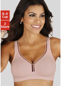 Petite Fleur Damen T-Shirt-BH, Gr. 80, rosa, Jersey, Obermaterial: 93% Baumwolle, 7% Elasthan, klassisch, BHs, ohne Bügel aus Baumwolle, Basic Dessous