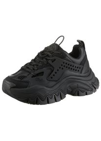Buffalo Damen Plateausneaker "TRAIL ONE", Gr. 39, schwarz, Lederimitat, Nubuklederimitat, Mesh, sportlich, Schuhe, Schnürschuh, Chunky Sneaker,