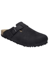 Josef Seibel Herren Clog "Josef 04", Gr. 48, schwarz, Leder, klassisch, Schuhe, Sommerschuh, Schlappen, Urlaub, mit komfortablem Fußbett