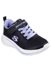 Skechers Kinder Sneaker "WAVE 92", Gr. 30, schwarz, Textil, Glitzer, casual, Schuhe, Schlupfschuh mit Glitzer für Mädchen, Größenschablone zum
