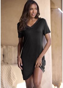 Vivance Dreams Damen Nachthemd, Gr. 32, schwarz, Single Jersey, Obermaterial: 95% Viskose, 5% Elasthan. Spitze: 82% Polyamid, 18% Elasthan,