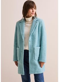 Cecil Damen Wollmantel, blau, casual, Gr. XL, unifarben, Stoff, 100% Polyester, Mäntel, mit aufgenähten Taschen