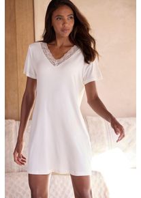 Vivance Dreams Damen Nachthemd, Gr. 32, beige, Single Jersey, Obermaterial: 95% Viskose, 5% Elasthan. Spitze: 82% Polyamid, 18% Elasthan, unifarben,