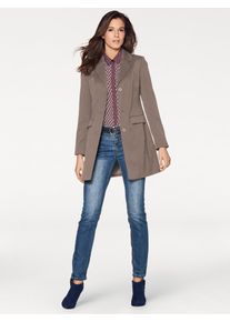 Heine Damen Longblazer "Longblazer", grau, Gr. 44, 64% Polyester, 34% Viskose, 2% Elasthan, Futter:100% Polyester, Blazer