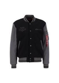 Herren Bomberjacke "Alpha Industries Men - Bomber Jackets Varsity Air Force Jacket", schwarz, Gr. M, Alpha Industries, Obermaterial: 100% Polyester,