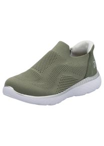 RIEKER SPORT Damen Slip-On Sneaker "Ready2GO", Gr. 40, grün, Textil, Lederimitat, unifarben, sportlich, Schuhe, Slipper, Halbschuh, Freizeitschuh mit