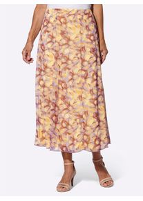 Lady Damen Bahnenrock, gelb, Gr. 36, geblümt, gemustert, mehrfarbig, 100% Polyester, Röcke