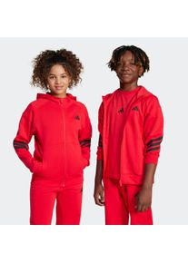 Kinder Kapuzensweatshirt "J FI 3S FZ HD", rot, sportlich, Gr. 140, adidas Sportswear, Obermaterial: 75% Baumwolle, 25% Polyester, Sweatshirts