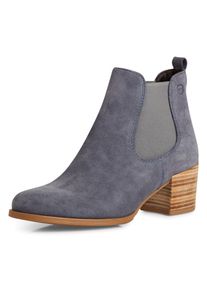 Tamaris Damen Chelseaboots, Gr. 37, blau, Veloursleder, modisch, Schuhe, Cowboy Stiefelette, Westernboots mit komfortablem Stretcheinsatz