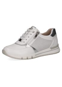 Caprice Damen Keilsneaker, Gr. 40, silber, Leder, Textil, sportlich, Schuhe, Freizeitschuh, Halbschuh, Schnürschuh in Schuhweite H (=sehr weit)
