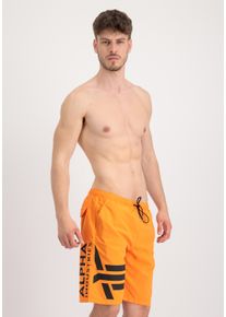 Herren Shorts "Alpha Industries Men - Beachwear Side Print Board Short", orange, Gr. XL, Alpha Industries, Obermaterial/Futter: 100% Polyester, Hosen