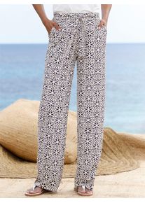 Heine Damen Jerseyhose, beige, Gr. 36, gemustert, mehrfarbig, bedruckt, 95% Polyester, 5% Elasthan, Hosen