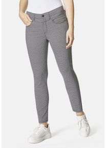 STOOKER WOMEN Damen 5-Pocket-Jeans "Florenz Easy Wear Slim Fit", schwarz-weiß, casual, Gr. 40, Denim/Jeans, 70% Viskose, 26% Polyamid, 4% Elasthan,