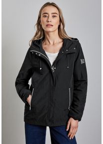 Street One Damen Kurzjacke, schwarz, casual, Gr. 40, unifarben, Stoff, Obermaterial: 60% Polyester, 40% Nylon; Futter: 100% Polyester, Jacken, mit