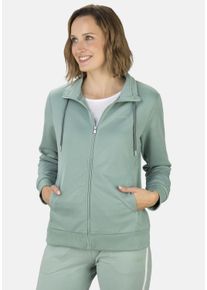 STOOKER WOMEN Damen Sweatjacke "Jane Sweatjacke", blau, sportlich, Gr. 44, angeraute Sweatware, 100% Polyester, Sweatjacken, Sweatjacke Sport