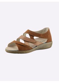 Classic Basics Damen Sandale, Gr. 42, braun, Veloursleder, Glattleder, Basic, Schuhe