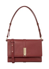 Tommy Hilfiger Damen Schultertasche "TH HERITAGE SHOULDER BAG", lila, Lederimitat, Taschen, Damen Abendtasche, Clutch, Mini Bag, Handtasche,