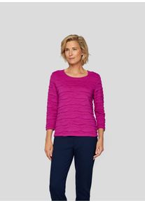 Rabe Damen 3/4-Arm-Shirt, rot, casual, Gr. 48, unifarben, Web, Obermaterial: 68% Viskose, 28% Polyester, 4% Elasthan, Shirts, mit Wellenstruktur