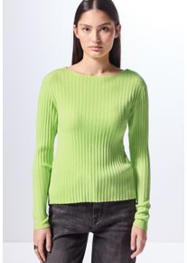 Damen Strickpullover, grün, casual, Gr. 42, STREET ONE STUDIO, unifarben, Stoff, 30% Polyester, 29% Polyacryl, 21% Viskose, 20% Nylon, Pullover, mit