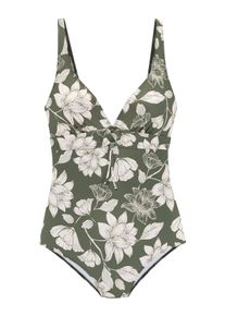 s.Oliver Damen Badeanzug "Lady", grün, Gr. 42, bedruckt, floral, Recycling-Polyamid, Badeanzüge, mit floralem Design