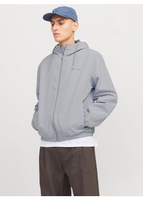 Jack & Jones JACK & JONES Herren Blouson "JJELEGACY LIGHT JACKET HOOD NOOS", grau, modisch, Gr. XS, unifarben, Web, Obermaterial: 100% Polyester, Jacken, mit Logo