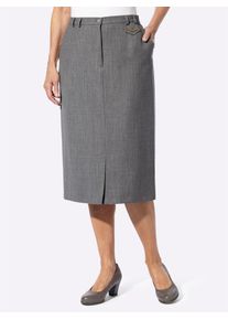 CLASSIC Damen Webrock, grau, Gr. 40, unifarben, 96% Schurwolle, 4% Elasthan, Röcke