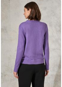 Cecil Damen Cardigan, lila, casual, Gr. L, unifarben, Web, 37% Baumwolle, 34% Polyacryl, 26% Polyester, 3% Elasthan, Strickjacken, mit V-Ausschnitt