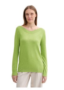 Tom Tailor Damen Longpullover, grün, casual, Gr. L, meliert, Obermaterial: 85% Viskose, 15% Polyamid, Pullover, mit Rippbündchen