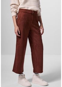 Damen Lederimitathose, rot, casual, Gr. 44, STREET ONE STUDIO, unifarben, Stoff, 90% Polyester, 10% Elasthan, Hosen, High Waist