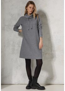 Cecil Damen Strickkleid, grau, casual, Gr. M, gestreift, Stoff, 64% Polyester, 22% Viskose, 10% Metallfasern, 4% Elasthan, Kleider, mit Streifen