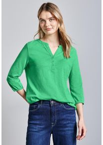 Street One Damen Blusenshirt, grün, casual, Gr. 38, unifarben, Web, 100% Baumwolle, Shirts, mit 3/4 Ärmeln