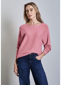 Street One Damen Strickpullover, rosa, casual, Gr. 42, unifarben, Stoff, 51% Viskose, 30% Polyester, 19% Nylon, Pullover, mit U-Boot-Ausschnitt