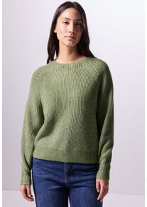 Damen Strickpullover, grün, casual, Gr. 42, STREET ONE STUDIO, unifarben, Stoff, 60% Polyester, 40% Baumwolle, Pullover, im soften Baumwoll-Mix