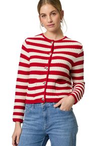 Zero Damen Strickjacke "Zero Strickjacke mit Streifen", rot, casual, Gr. 38, gestreift, Strick, Obermaterial: 64% Polyacryl, 36% Polyester.