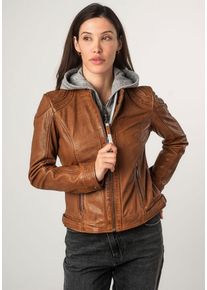 Mauritius Damen Lederjacke "MWAdila", braun, modisch, Gr. XS, unifarben, Obermaterial: 100% Schafsleder. Futter: 100% Baumwolle. Ärmelfutter: 100%