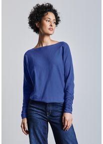 Street One Damen Strickpullover, blau, casual, Gr. 46, unifarben, Stoff, 51% Viskose, 30% Polyester, 19% Nylon, Pullover, aus softem Materialmix