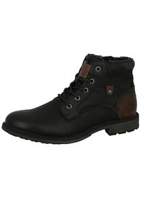 Tom Tailor Herren Winterboots, Gr. 40, schwarz, Lederimitat, Textil, casual, Schuhe, mit Logoschriftzügen, Weite G