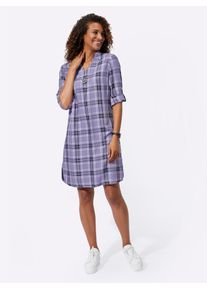 Inspirationen Damen Karokleid "Karo-Kleid", lila, Gr. 40, gemustert, mehrfarbig, kariert, 60% Viskose, 40% Lyocell, Kleider