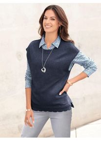 Inspirationen Damen Pullunder "Pullunder", blau, Gr. 40, unifarben, 50% Viskose, 28% Polyester, 22% Polyamid, Pullover