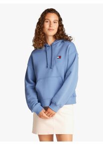 Damen Kapuzensweatshirt "TJW BXY BADGE HOODIE EXT", blau, casual, Gr. XXL, Tommy Jeans CURVE, unifarben, Sweatware, Obermaterial: 100% Baumwolle,