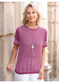 Classic Basics Damen Ajourpullover "Pullover", rosa, Gr. 38, gemustert, mehrfarbig, 100% Polyacryl, Pullover