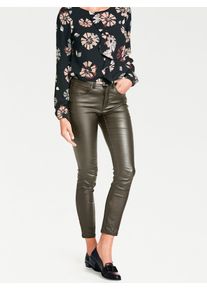 Heine Damen Röhrenhose, grün, Gr. 24, unifarben, 76% Viskose, 21% Polyamid, 3% Elasthan, Miedereinsatz:15% Elasthan, 85% Polyamid, Hosen