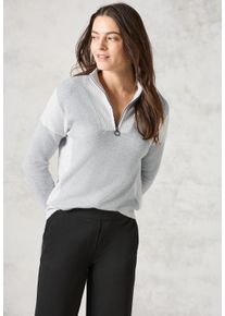 Cecil Damen Stehkragenpullover, grau, casual, Gr. XXL, unifarben, Web, 37% Baumwolle, 34% Polyacryl, 26% Polyester, 3% Elasthan, Pullover, aus
