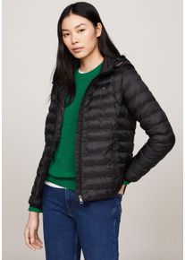 Tommy Hilfiger Damen Steppjacke "LW PADDED GLOBAL STRIPE JACKET", schwarz, casual, Gr. XS, unifarben, Web, Obermaterial: 100% Polyester, Jacken, mti